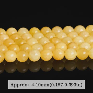 Natuurstenen Gele Jade Kralen Rond - 4-10mm voor Sieraden Ma, Sieraden, Tassen en Uiterlijk, Verzenden, Nieuw