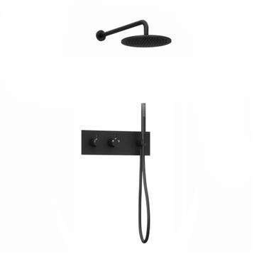 Inbouw regendouche met wandarm 30cm douchekop mat zwart, Verzenden, Nieuw