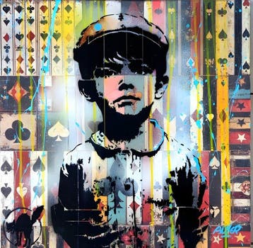 BOYER Marc - LE HASARD 50X50 original painting OEUVRE UNIQUE