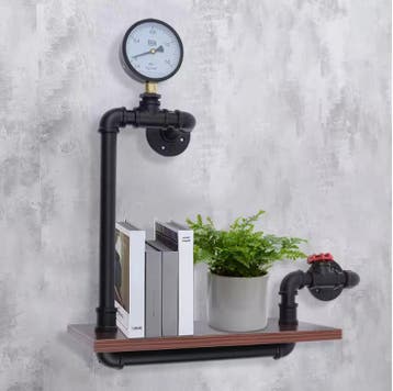 Industriële Wandplank – Houten en Stalen Wandrek 40×20×57 cm, Verzenden, Nieuw