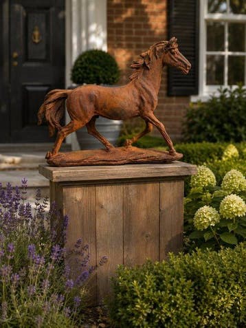 Beeld, horse in metal - 24 cm - Gietijzer