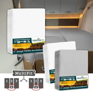 Textielpakket  4 delig met midden matras -2 hoeslakenset(4, Eenpersoons, Verzenden, Nieuw, Wit