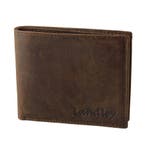 Landley Heren Portemonnee Compact Vintage Leer - Donkerbruin, Overige merken, Bruin, Verzenden, Nieuw