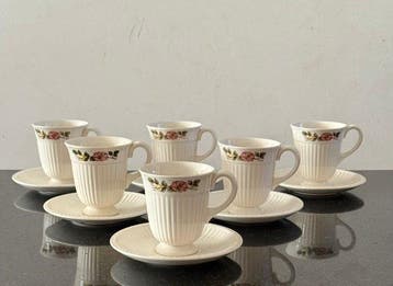 Wedgwood - Koffieservies voor 6 - Edme - Porselein
