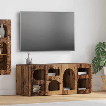 vidaXL TV-kast ELST 100 x 35 x 40 cm Oudhout Bewerkt hout, Minder dan 50 cm, Verzenden, Nieuw, Minder dan 100 cm