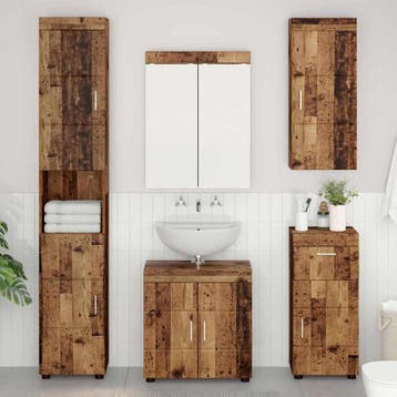 vidaXL Badkamer wandkast TULUM Oudhout 37 x 24,5 x 86 cm, Verzenden, Nieuw