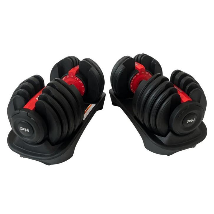 Premium Verstelbare Dumbbells Set 24KG | 15 Standen, Sport en Fitness, Fitnessmaterialen, Armen, Benen, Borst, Buik, Rug, Nieuw
