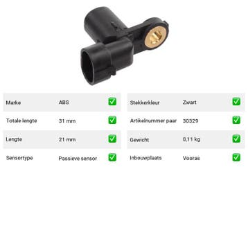 ABS-sensor Daimler Daimler V8 Super 4.0 (X30) Van 1997-07 to, Verzenden, Nieuw