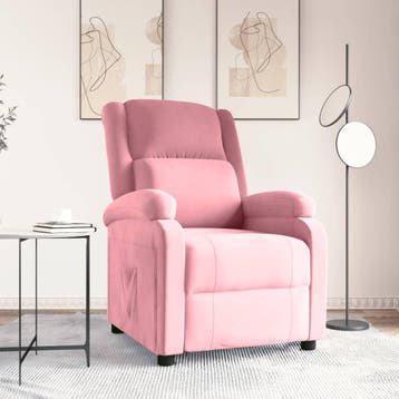 vidaXL Fauteuil verstelbaar fluweel roze, Verzenden, Nieuw