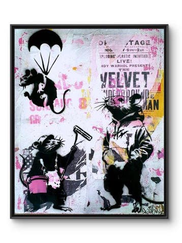 lasveguix (1986) - RAT Invasion - BANKSY Tribute - 61x50cm