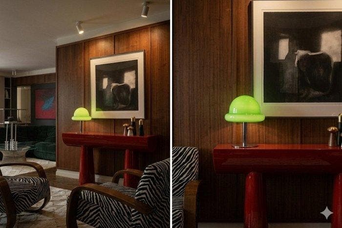 Tafellamp - Glas - Bauhaus Ruimtevaarttijdperk, Antiek en Kunst, Kunst | Designobjecten