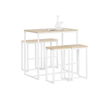 2dekans | SoBuy Bartafel + 4 Krukken  - Modern - max. 120 kg, Huis en Inrichting, Tafels | Eettafels, Ophalen of Verzenden, Zo goed als nieuw