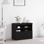 vidaXL LED Sideboard Zwart 81 x 37 x 66,5 cm Bewerkt hout, Minder dan 50 cm, Verzenden, Nieuw, Minder dan 100 cm