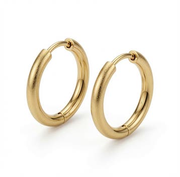 Goud Stijl Medium Size Cirkel Oorbellen - Waterproof, Overige materialen, Hangers, Nieuw, Ophalen of Verzenden