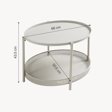 Salontafel Jäller ovaal 66x51x44 cm taupe [en.casa], Huis en Inrichting, Verzenden, Nieuw