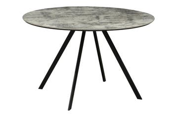 Eettafel ATELIER 120 cm rond, grijze steenlook met zwarte, Ophalen of Verzenden, Nieuw