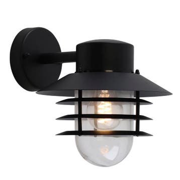 Rvs buitenlamp zwart, Felice, IP44, Ophalen of Verzenden, Nieuw, Glas, Wandlamp