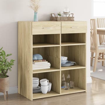 vidaXL Dressoir 80x42,5x93 cm bewerkt hout sonoma, Huis en Inrichting, Kasten | Dressoirs, Minder dan 50 cm, Verzenden, 75 cm of meer