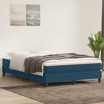 vidaXL Boxspring zonder matras fluweel donkerblauw 160x220, Verzenden, Nieuw, Blauw, Stof