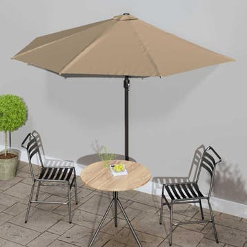 vidaXL Balkonparasol half met aluminium paal 300x155 cm, Verzenden, Nieuw, 3 tot 4 meter
