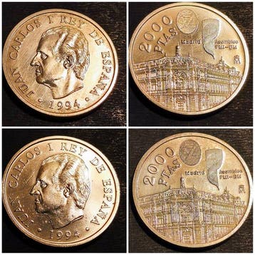Spanje. Juan Carlos I. 2000 Pesetas 1994 (Lote de 2 monedas)