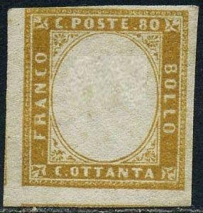 Italiaanse oude staten - Sardinië 1855 - 80 centen, Gestempeld