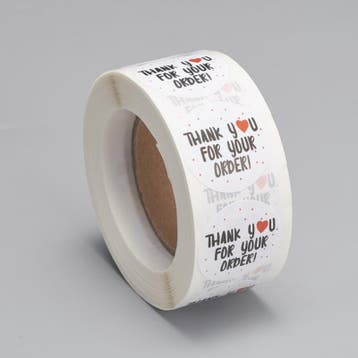 1 rol 500 stickers Wensetiket zegel rond 25mm Thank you f..., Ophalen of Verzenden, Nieuw