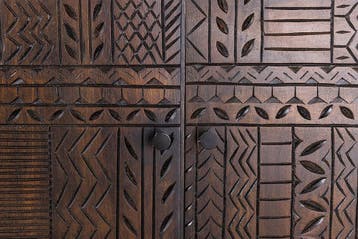 Massief dressoir TRIBAL 180cm antiek bruin mangohout 3D, Ophalen of Verzenden, Nieuw