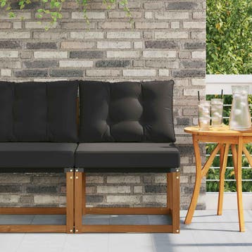 vidaXL Buitenzitmiddelsofa Massief acaciahout en Textilene, Verzenden, Nieuw