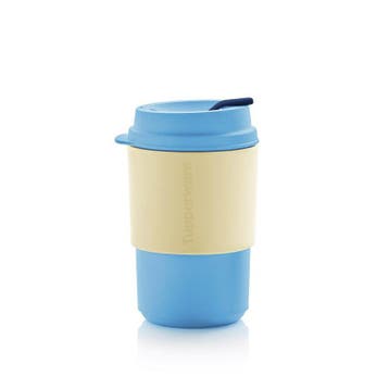 Tupperware Eco Coffee Cup 350 ml BlauwGeel, Ophalen of Verzenden, Nieuw