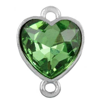 Tussenstuk Crystal glas hartje  19 x 14 x 6,5 mm oogjes:., Ophalen of Verzenden, Nieuw, Tussenstuk of Tussenkraal