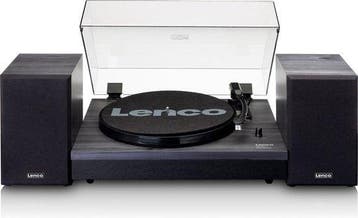Platenspeler - Bluetooth - Met speakers - Zwart - Lenco - LS, Verzenden, Zo goed als nieuw