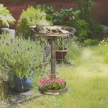 Outsunny Vogelbad & Voederstation met Plantenbak - Ø 50 x 72, Verzenden, Nieuw