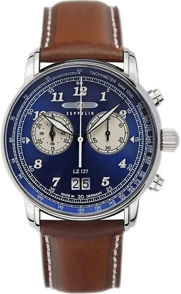 Zeppelin 8684-3 LZ 127 Graf Zeppelin heren horloge, Overige merken, Staal, Verzenden, Polshorloge