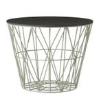 Ferm Living Wire Basket grey + top black oak large (nieuw), Ophalen, Overige materialen, Mand, Rond