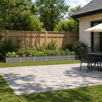 vidaXL Verhoogd Tuinbed Grijs 480 x 80 x 24 cm koudgewalst, Minder dan 30 cm, Verzenden, Nieuw, Metaal