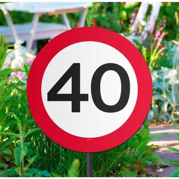40 Jaar Verkeersbord Tuinbord, Ophalen of Verzenden, Nieuw