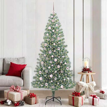 vidaXL Kunstmatige Kerstboom Sneeuw Gevlochten met LED Licht, Diversen, Kerst, Verzenden, Nieuw