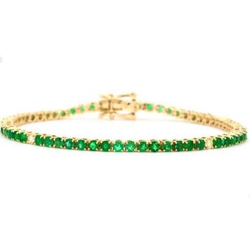 Armband - 14 karaat Geel goud - 3.50ct. tw. Smaragd -, Nieuw