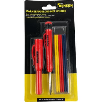 Benson Markeerpotlood met Houder - 6 Reserve Stiften - In..., Ophalen of Verzenden, Nieuw