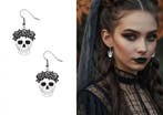Oorbellen Schedel Dia De Los Muertos, Verzenden, Nieuw, Feestartikel