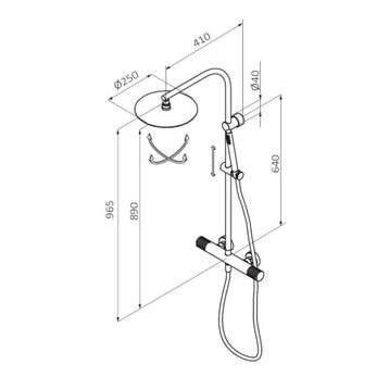 Opbouw Regendouche Set GRB Aura met Staaf Handdouche Zwart, Ophalen of Verzenden, Nieuw