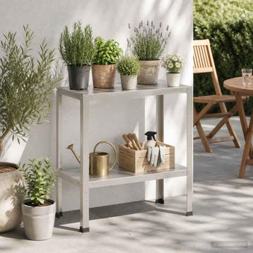 vidaXL Planttafel 100 x 40 x 80 cm Roestvrij staal zilver, Verzenden, Nieuw