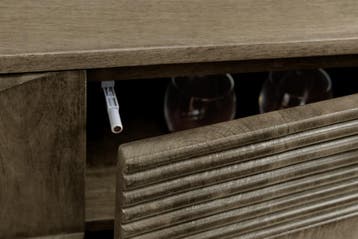 TV-meubel ART DECO 200cm 3D mangohout grijs - 46804, Ophalen of Verzenden, Nieuw