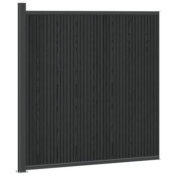 vidaXL Hekpaneel WPC en Aluminium Zwart, Verzenden, Nieuw