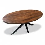 Eettafel Ovaal walnoot mango incl. spinpoot Laagste prijs !, Huis en Inrichting, Tafels | Eettafels, Overige materialen, Verzenden