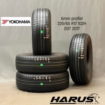 225/65/17 102H Yokohama zomerbanden 6mm profiel 4X, Gebruikt, 17 inch, Ophalen of Verzenden, Band(en)