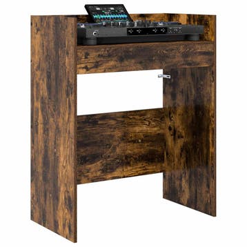 vidaXL DJ Tafel Gerookt eiken 82 x 45 x 102 cm Bewerkt hout, Muziek en Instrumenten, Verzenden, Nieuw