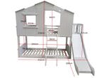 Stapelbed met glijbaan | Wit Grenen/MDF | OP=OP, Nieuw, Ophalen of Verzenden, 100 cm of meer, Hoogslaper of Stapelbed