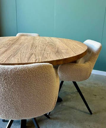 Stel uw robuuste ovale teaktafel samen - kies uit 7 poten!, Teakhout, Nieuw, Ophalen of Verzenden, Modern
